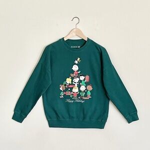 Abercrombie Kids Peanuts Charlie Brown Christmas Green Sweatshirt Kids 15 / 16